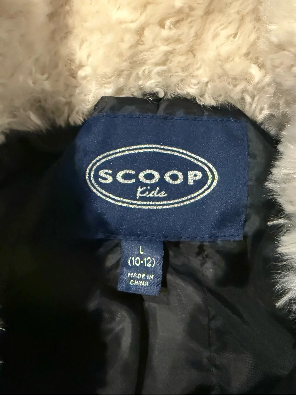 Scoop Faux Leather Black Bomber Jacket Size Large 10/12 NWT